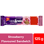 Parle Platina Hide & Seek Strawberry Flavoured Choco Chip Creme Sandwich Biscuits 100 g (Get 25 g Extra)