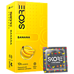 Skore Dotted & Coloured Condoms - Banana Flavoured 10 pcs 