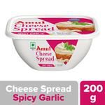 Amul Processed Cheese Spread - Spicy Garlic, Made from 100% Pure Milk 200 g Tub