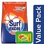 bb Combo Surf Excel Quick Wash Detergent Powder 1 kg + Vim Dishwash Bar - Lemon 500 gm Combo 2 Items