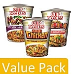 Nissin Food Cup Noodles - Mazedaar Masala 70g + Veggi Manchow 70g + Spiced Chicken 70g Combo 3 Items