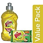 Vim Dishwash Bar 200 gm + Dishwash Gel - Lemon 250 ml Combo 2 Items