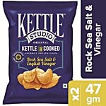 Kettle Studio Potato Chips - Rock Sea Salt & English Vinegar 2x47 g Multipack