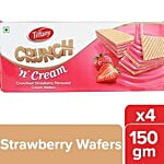 Tiffany Crunch 'N' Cream Crunchiest Cream Wafers - Strawberry Flavored 4x150 g Multipack