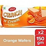 Tiffany Crunch 'N' Cream Crunchiest Cream Wafers - Orange Flavored 2x150 g Multipack