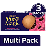Britannia Pure Magic Chocolush - Extra Crunchy Biscuit With Gooey Choco-Filling 3 x 75 g (Multipack)