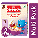 Nestle Ceregrow Multigrain Cereal With Milk & Fruits - Iron, Protein, Calcium, 19 Nutrients, From 2-6 Years 2x300 g (Multipack)
