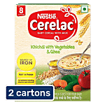Nestle Cerelac Khichdi With Vegetables & Ghee Baby Cereal With Milk For 8-24 Months 2x300 g Multipack