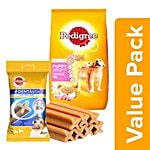 Pedigree Daily Food for Puppy Chicken & Milk 10kg + Dentastix Oral Care Small Breed 110G Combo 2 Items