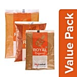 bb Royal Organic - Turmeric Powder 100g + Chilli Powder 100g + Coriander Powder 100g Combo 3 Items