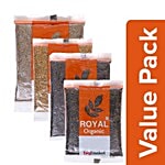 bb Royal Organic - Cumin/Jeera 100g + Methi 100g + Mustard/Rai 100g + Black Pepper 100g Combo 4 Items