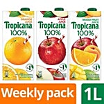 Tropicana 100% Juice - Orange 1 lt +  Apple 1 lt +  Mixed Fruit 1 lt Combo 3 Items