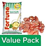 bb Combo Fresho Meat Country Chicken Cut Pieces 1kg + Fortune Refined Oil - Soya Bean 1L Combo 2 Items