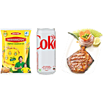 bb Combo Fresho Meat Tandoori Pomfret 1kg +Coca Cola Diet 300ml +MAHAKOSH Soyabean Oil 1L Combo 3 Items