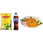bb Combo Fresho Meat Tandoori Baby Bhetki 1kg + Pepsi 600ml + MAHAKOSH Soyabean Oil 1L Combo 3 Items