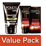 Ponds Men Brightening Gel Moisturizer 40g + Face Wash - Men Pollution Out 100g Combo 2 Items