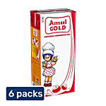 Amul Gold Homogenised Standardised Milk 6x1 L Multipack