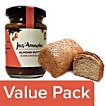 bb Combo Fresho Bread - Multigrain 400gm + Jus Amazin Almond Butter Dark Chocolate 125gm Combo 2 Items