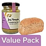 Bread - Whole Wheat 400gm + Jus Amazin Cashew Butter Salted Caramel 125gm, Combo 2 Items