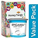 bb Combo Epigamia Greek Yogurt - Natural 400G + Honey Twigs Honey Natural Litchi 240G Combo 2 Items