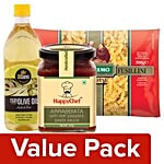 bb Combo San Remo Pasta 500G +Disano Olive Oil Extra Light 1L +HappyChef Pasta Sauce 270G Combo 3 Items