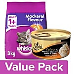 bb Combo Whiskas Pocket Mackerel 3kg + SHEBA Complete Nutrition For Cats - Suculent 85G Combo 2 Items