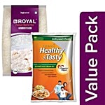 bb Combo BB Royal Basmati Rice Premium 1kgx2 + Emami Healthy & Tasty Rice Bran Oil 1Lx2 Combo 2 Items
