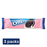 Cadbury Oreo Strawberry Flavour Creme Sandwich Biscuit 3x108.55 g (Multipack)