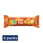 Britannia 50 50 Time Pass Biscuits - Simply Salted, 6x69g Multipack