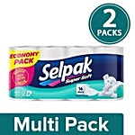 Selpak Imported Toilet Tissue Paper - Supersoft, Plain Large Economical Pack 3Ply 2x16 Rolls Multipack