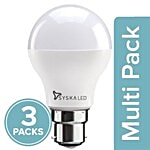 Syska LED Bulb - 7-Watt, Base B22 3x1 pc Multipack