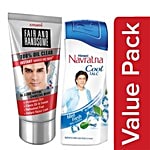 bb Combo Navratna Talc Mint Fresh 400G + Fair & Handsome Face Wash 100% Oil Clear 100G Combo 2 Items