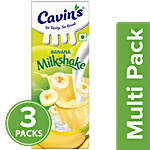 Cavins Banana Milkshake - Rich In Calcium, Thick & Creamy 3x180 ml Multipack