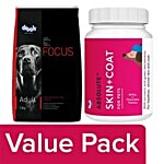 Drools Dog Food - Focus Adult 1.2kg + Dog Supplement - Absolute Skin + Coat Tablet 50pc Combo 2 Items