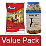 bb Combo Drool Dog Food Adult 20kg + Purepet Dog Treats - Real Chicken Biscuit, Milk 1kg Combo 2 Items