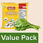 bb Combo Fresho Palak Without Root 250Gm + Gowardhan Fresh Paneer Classic Block 200Gm Combo (2 Items)