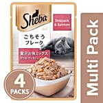 SHEBA Fish Mix cat Food - Skipjack & Salmon, for Adult Cats 4x35 g Multipack
