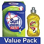 bb Combo Surf Excel Matic Top Load Detergent Powder 2kg + Vim Dishwash Gel - Lemon 500ml Combo 2 Items