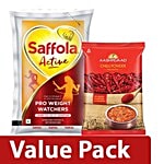 bb Combo Aashirvaad Powder - Chilly 200 gm + Saffola Active Edible Oil 1 ltr Combo 2 Items