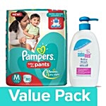 bb Combo Pampers Pants Diapers - Medium Size 80pcs + Sebamed Baby Wash - Extra Soft 400ml Combo