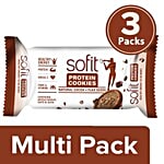 Sofit  Protein Cookies - Natural Cocoa & Flax Seeds 3x100 g (Multipack)