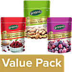 Happilo Premium Californian  - Almonds 200G + Prunes 200G + Cranberries 200G Combo 3 Items