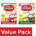 Nestle Cerelac Multigrain Dal Veg + Multigrain & Fruits Baby Cereal With Milk 300g Each Combo (2 items)