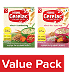 Nestle Cerelac Wheat-Rice Mixed Veg + Mixed Fruit Baby Cereal With Milk, 300 g Each Combo (2 items)