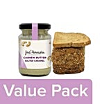 bb Combo Jus Amazin Cashew Butter - Salted Caramel 125G + Fresho Multigrain Bread 200G Combo 2 Items