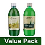 Kapiva Ayurveda Juice - Aloe Vera 1 lt + Juice - Amla 1 lt Combo 2 Items