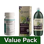 Kapiva Ayurveda Juice - Karela Jamun 1 lt + Capsules - Dia Free 60 Capsules Combo 2 Items
