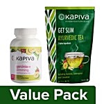 Kapiva Ayurveda Capsules - Garcinia & Green Coffee 60 pc + Tea - Get Slim, Ayurvedic, 100 gm Combo 2 Items