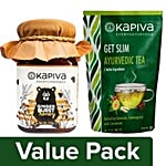 Kapiva Ayurveda Tea - Get Slim, Ayurvedic, 7 Active Ingredients 100 gm + Honey - Wild 250 gm Combo 2 Items