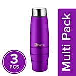 BB Home Aqua Stainless Steel Bottle With Steel Cap - Purple, PXP 1003 DV 3x1 L Multipack